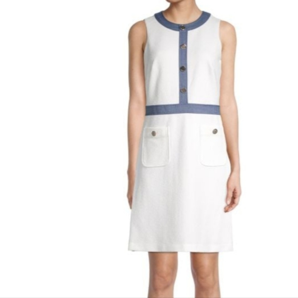 Tommy Hilfiger knit dress white w blue
